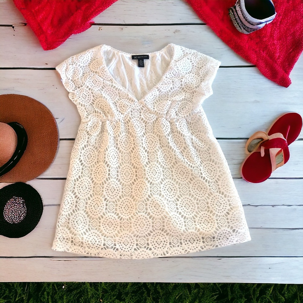 Pretty White Sundress. Crochet and fully lined. Pool. Beach. Swimsuit cover-up🤍 - Picture 9 of 16